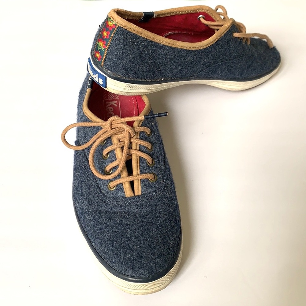 Keds Wool Embroidered Back Classic Lace Up Sneaker